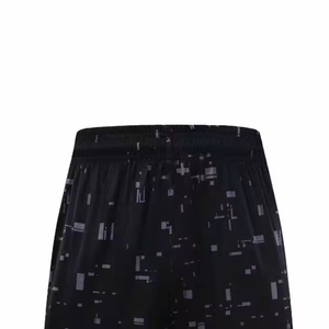 Men's Black Print Basketball Shorts Elastic Waist Quick Dry Athletic Fit All Seasons Sublimated Design Red Trim - Product Image 3