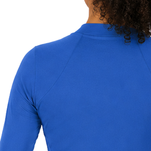 Chemise de base pour l'équitation pour femme, bleu roi, manches longues, col zippé, extensible, respirante, haute performance - Product Image 6