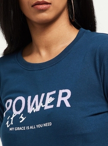 Sudadera de Manga Larga con Cuello Redondo para Mujer, Color Azul Marino, Estampado de Letras, Informal, de Algodón, Transpirable, para Otoño - Product Image 6
