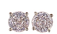 Boucles d'oreilles en argent sterling 925 avec coupe portugaise Boucles d'oreilles en moissanite à quatre broches