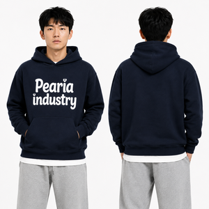 Mens <b>Navy</b> Hooded <b>Sweatshirt</b> Letter Print Pullover Hoodie with Pocket Casual Streetwear 100% Cotton Loose Fit Winter Knitted - Product Image 5
