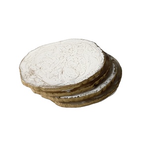 Ensemble de sous-verres à thé en résine blanche sur mesure pour la maison hôtel restaurant vaisselle élégante décoration de table pour boissons - Product Image 1