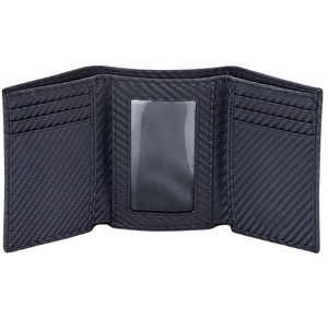 Portefeuille d'affaires en cuir véritable personnalisé avec logo, haute qualité, multi-cartes, à trois volets, format court, faible MOQ - Product Image 1