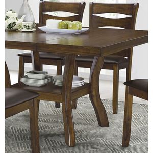 Set da Pranzo Transizionale 7 Pezzi con Finitura Marrone, Mobili in Legno con Tavolo Allungabile e 6 Sedie Laterali per Sala da Pranzo - Product Image 3