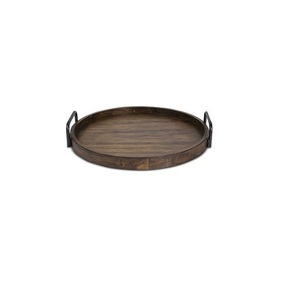 Bandeja de Madera Natural con Asas para Servir Desayuno, Café, Té, Aperitivos, Comida, Mesa de Comedor, Cocina, Restaurante - Product Image 1