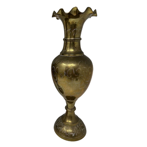 Jarrón de flores árabe vintage de latón de alta calidad, grabado con acabado pulido, para decoración del hogar y decoración de mesa. - Product Image 1