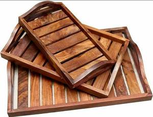 Bandeja de Servir Rectangular de Madera Ecológica Moderna, Organizador Creativo para Mesa de Centro, Portaobjetos para Hotel, Loto Azul, MÁS VENDIDO - Product Image 2