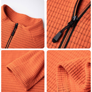 เสื้อสเวตเตอร์แขนยาวผู้ชายแบบซิป ¼  คอปก  โลโก้สั่งทำได้ แห้งเร็ว ยืดหยุ่น เหมาะสำหรับออกกำลังกาย ซิป โพลีเอสเตอร์ คอตตอน ทรงหลวม ใส่ได้ในฤดูใบไม้ผลิ - Product Image 5