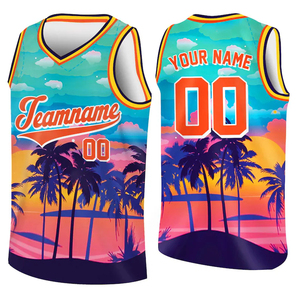 Custom Basketball Jersey Team Name & Number, <b>Game</b> Day Outfit, Hawaiian Basketball Shirt for Basketball Lovers - Product Image 1