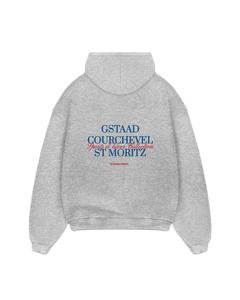 เสื้อมีฮู้ดผ้าคอตตอนสีเทา450 GSM ทรงโอเวอร์ไซส์พิมพ์ลายระบายอากาศเปิดไหล่ตกสำหรับฤดูหนาวกำหนดเองได้ - Product Image 3