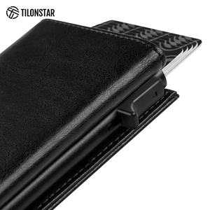 TILONSTAR TC302 Men Short Magnetic Closure Minimalist Slim Leather RFID Pop Up <b>Wallet</b> Business Card <b>Holder</b> - Product Image 3