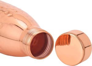 Bouteille d'eau en cuivre pur de 900 ml, durable, résistante, anti-fuite, écologique, compatible lave-vaisselle, pour le bureau, la salle de sport, le yoga, la randonnée - Product Image 3