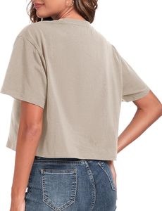 Camiseta Corta de Algodón Premium para Mujer con Logotipo Personalizado, Estilo Casual para Uso Diario, Venta al Por Mayor - Product Image 2