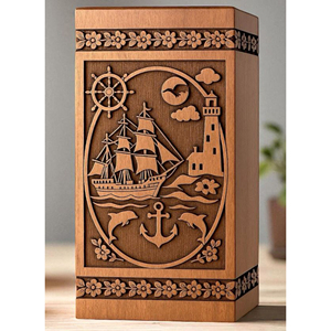 Wooden Urn with Photo Frame for Memorial Display Handmade Wooden Urn with Smooth Polished Finish by AYAANS - Product Image 2