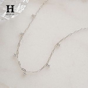 สร้อยคอแบบมินิมอลทรงโซ่กระดาษทองประดับเพชรทรงกลมแบบลอยตัวสำหรับผู้หญิง เครื่องประดับแฟชั่นสวยหรู - Product Image 3