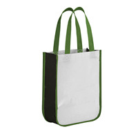 Sac fourre-tout personnalisé de haute qualité à coins arrondis avec logo, sac non tissé personnalisé en emballage boîte, avec poignée en PP et logo.