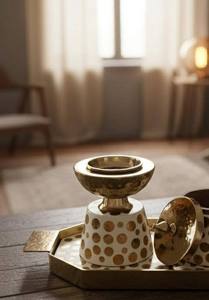 Juego de quemador de incienso de lujo de madera y metal con recipiente de almacenamiento para incienso aromático, set de regalo árabe de Oud para decoración de Oriente Medio - Product Image 5