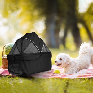 1 cochecito plegable de 4 ruedas para mascotas con cesta de almacenamiento con forro extraíble y carrito de viaje para el cuidado de perros y gatos - Product Image 5