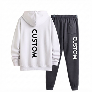 Manufacturer Pink Men Tracksuit Wholesale Custom Logo Sportswear Winter Warm Pullover Custom Tie Dye Hoodie And Joggers Set - Product Image 2