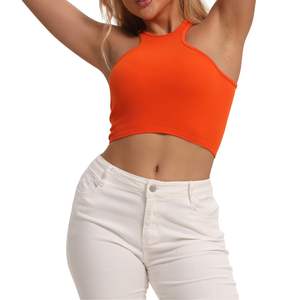 Top Deportivo Corto Acolchado para Mujer, al por Mayor, Personalizado, sin Mangas, Compresivo, para Gimnasio, Yoga y Fitness - Product Image 1