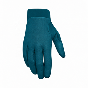 Gants de course TESSUTO personnalisés en nylon bleu sarcelle, à doigts entiers, avec sangle de poignet réglable, respirants, unisexes, pour le sport et la conduite - Product Image 1
