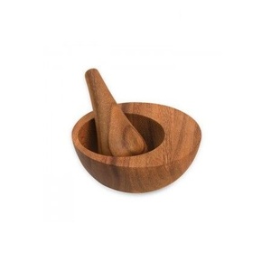 ครกไม้คุณภาพสูงสำหรับบดสมุนไพรอายุรเวท เครื่องเทศ และยาแผนโบราณ - Product Image 3