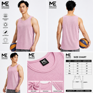 Sports Knitted Polyester Sporty Boy's <b>Singlet</b> Sleeveless Vest Gym Mens Tank Top Bodybuilding Fitness <b>Running</b> Anti-Pilling - Product Image 3