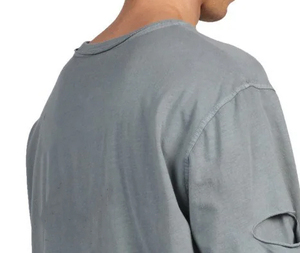 Camiseta de manga doble de algodón 100% para hombre de calidad superior personalizable diseño liso bajo MOQ stock tejido al por mayor - Product Image 6