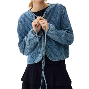 Veste en jean décontractée pour femme, manches longues, boutonnée, coupe classique, légère, style streetwear, pour le printemps, l'automne, les voyages et le quotidien - Product Image 5