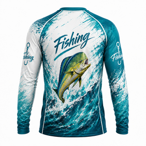 เสื้อตกปลาแขนยาวคอกลมสำหรับผู้ชายปี 2026 แห้งเร็ว พิมพ์ลายแบบซับลิเมชั่น ป้องกันรังสียูวี UPF 50 100% - Product Image 4