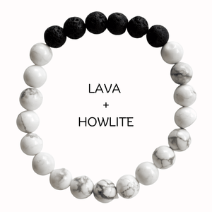 Pulsera Difusora de Piedras de Lava y Howlite de Calidad Premium, Joyería Espiritual con Cristales y Gemas, Regalo Espiritual - Product Image 1