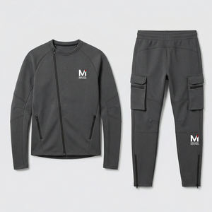 Ensemble de survêtement cargo pour homme, veste zippée et pantalon de jogging, vêtements de sport, USA Europe Maluza UrbanCargo ProX - Product Image 1