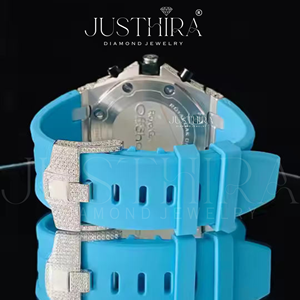 Reloj de pulsera de lujo con bisel plateado para hombre o mujer, reloj de pulsera con diamantes de moissanita VVS premium al mejor precio de fábrica. - Product Image 5