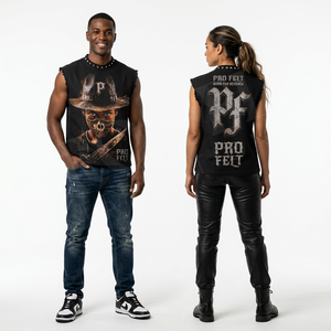 Camiseta sin mangas estilo punk rock de fieltro profesional, hecha a medida, al por mayor, con logo personalizado, diseño de estampado, estilo streetwear, camiseta muscular de verano - Product Image 2