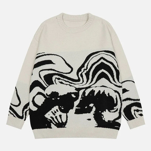Pull à col rond en mohair pour homme personnalisable, doux, confortable, respirant, imprimé, vêtement de mode décontracté pour l'hiver - Product Image 3