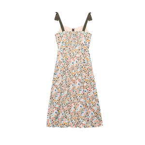 Vestido Midi con Estampado Floral para Mujer, Vestido Casual de Manga Corta - Product Image 3
