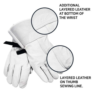 Gants de soudeur TIG en cuir de chèvre et croûte de cuir de vache de haute qualité, durabilité maximale, services OEM ODM disponibles, gants de sécurité - Product Image 2