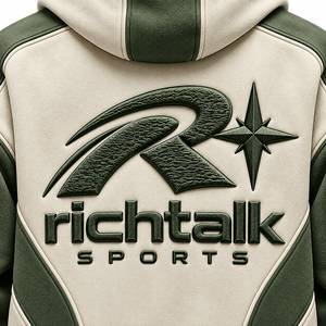 Sweat-shirt à capuche pour homme, logo en relief, manches raglan, style sportif, tissu French Terry 100% coton, poche unie, vêtements d'hiver - Product Image 5