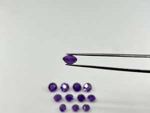 Lote de 10 Piezas de Gemas Sueltas de Amatista Africana, Forma Redonda de Tablero de Ajedrez, Facetadas por Ambos Lados, 6mm 7mm 8mm, para Joyería - Product Image 5