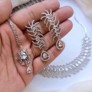 Fashion Artificial Jewellery Gold Plated Stainless Steel Luxury Small Pearl <b>Beaded</b> Necklace and Earring Jewelry <b>Sets</b> for Women - Product Image 2