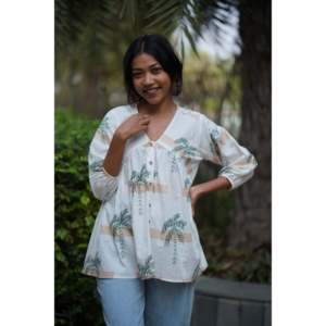 Blusas y Camisas para Mujer Calm Palm Top - Product Image 5