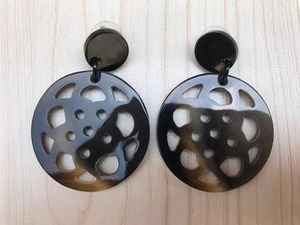 Pendientes de cuerno de búfalo natural hechos a mano, joyería ecológica de moda, accesorios para mujer - Product Image 5