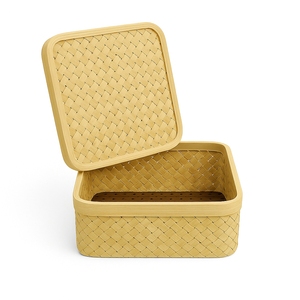 Premium Handmade Square Bamboo Jewelry <b>Box</b> with Light and Lid Eco-Friendly Dual Tone Finish for Home & Bathroom <b>Storage</b> - Product Image 5