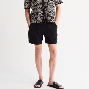 Custom Men Textured 100% Cotton Breathable Quick Dry Shorts <b>Elastic</b> Waist Drawstring Casual Resort OEM ODM Wholesale Supplier - Product Image 2