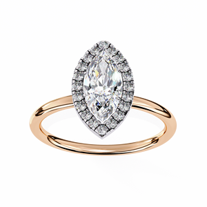 Anillos Halo Clásicos de Oro Amarillo de 14K con Diamante Cultivado en Laboratorio Certificado por IGI de 1 CT, Corte Marquesa, para Aniversario, Boda, Compromiso - Product Image 4