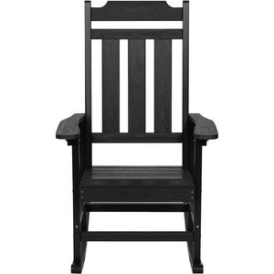 Silla Mecedora de Patio con Respaldo Alto, Silla de Exterior HIPS con Reposabrazos Lisos, Soporta 400 Libras, Silla Mecedora para Porche, Sillas de Jardín - Product Image 1