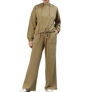 High Quality Winter Printed 2026 Crop <b>Top</b> Jogger <b>Sweat</b> Suit Two Piece Hoodies Pants Set Jogging Tracksuit Women Casual - Product Image 1
