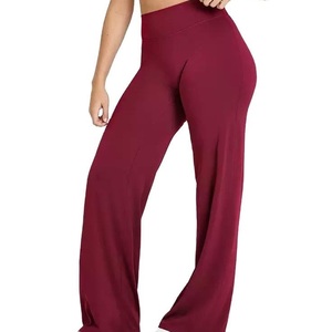 High Quality Pregnancy Yoga Flare Pants Maternity <b>Flared</b> <b>Leggings</b> Pockets Hip-Lifting Pregnant Fitness Casual Pants Custom Logo - Product Image 1