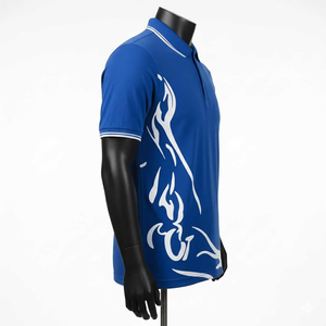 Camiseta de manga corta de punto sólido para hombre, de excelente calidad, diseño moderno y elegante, con cierre de botones, a precio económico. - Product Image 2