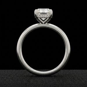 Anillo de Diamantes de Oro Blanco de 14k de Estilo Lujoso para Mujer, Anillo de Bodas Sencillo con Acabado Brillante - Product Image 4